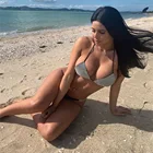 Beachwear Popular Solid Color Diamond Studded Bikinis Beachwear Express Amazon Hot Split Women's Swimsuit