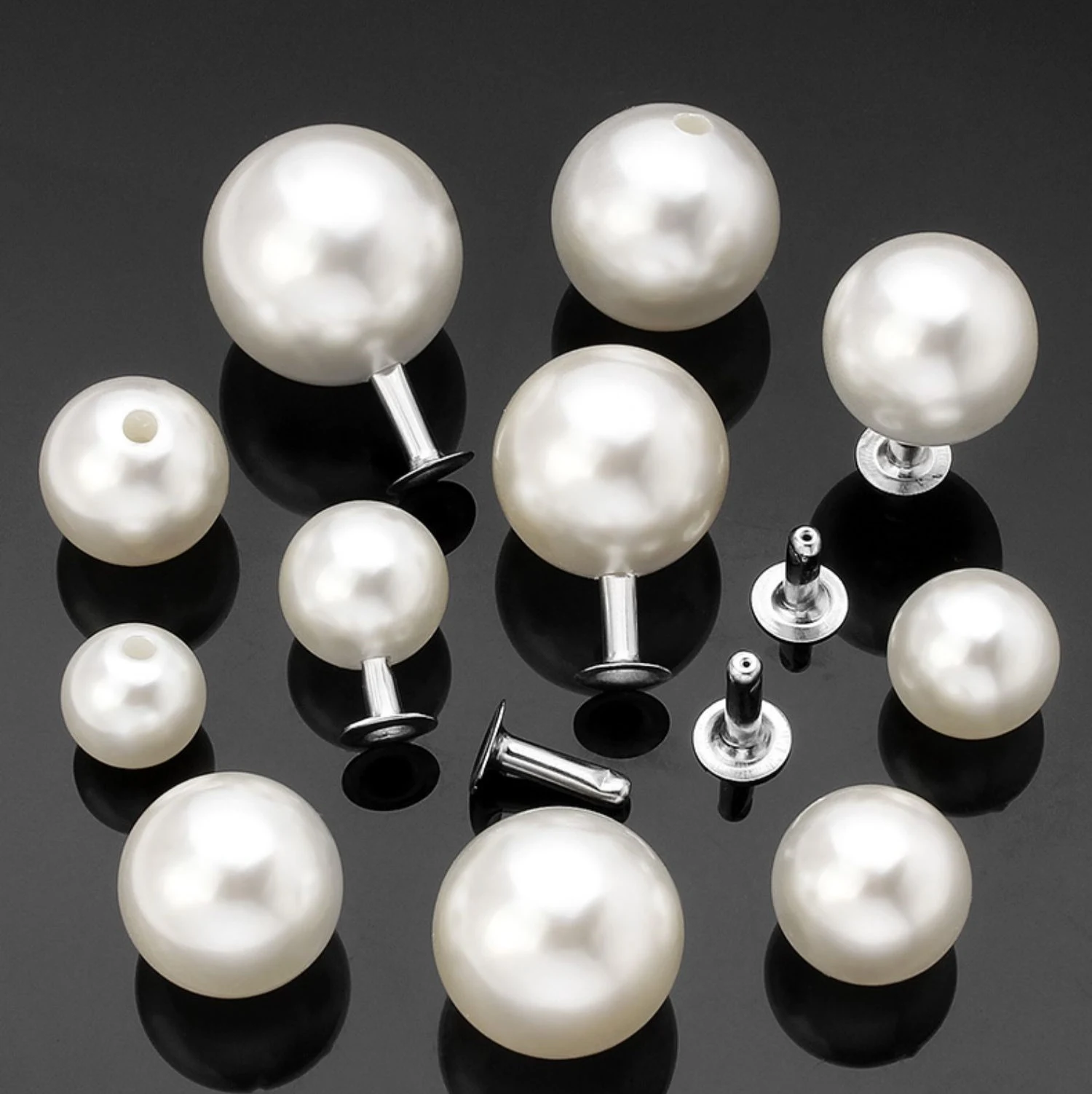 Hot-selling multi color saltwater pearls with rivets colorful pearl for wedding veil