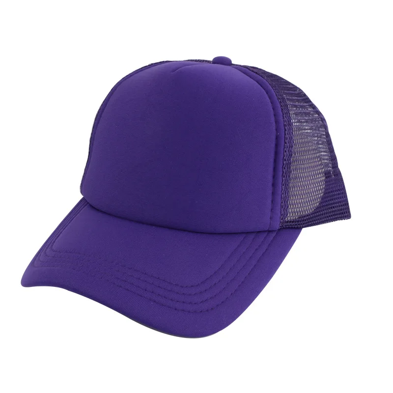 Panel Mesh Purple Trucker Hat 