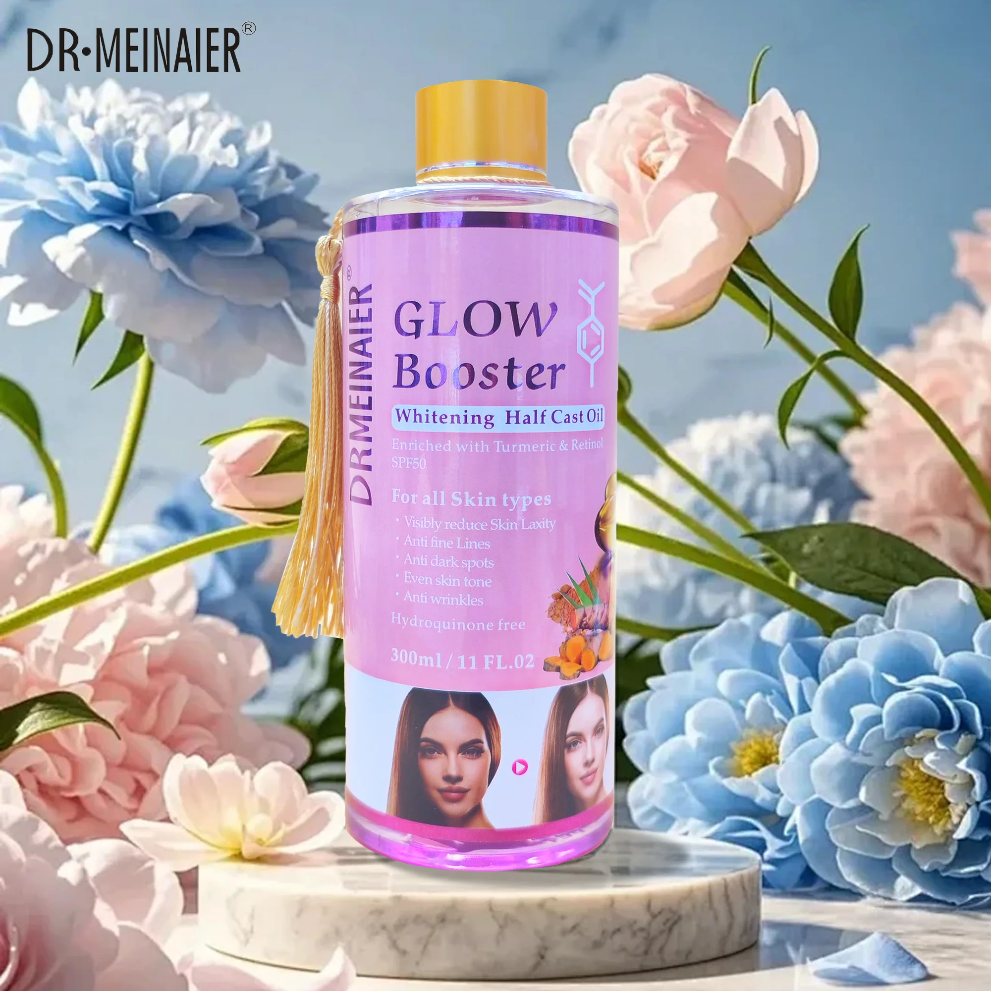 Glow Booster Whitening Half Cast Oil Lightening Corrector Essential Oil Skin Laxity Anti Fine Spots Anti Wrinkles Massage Oil