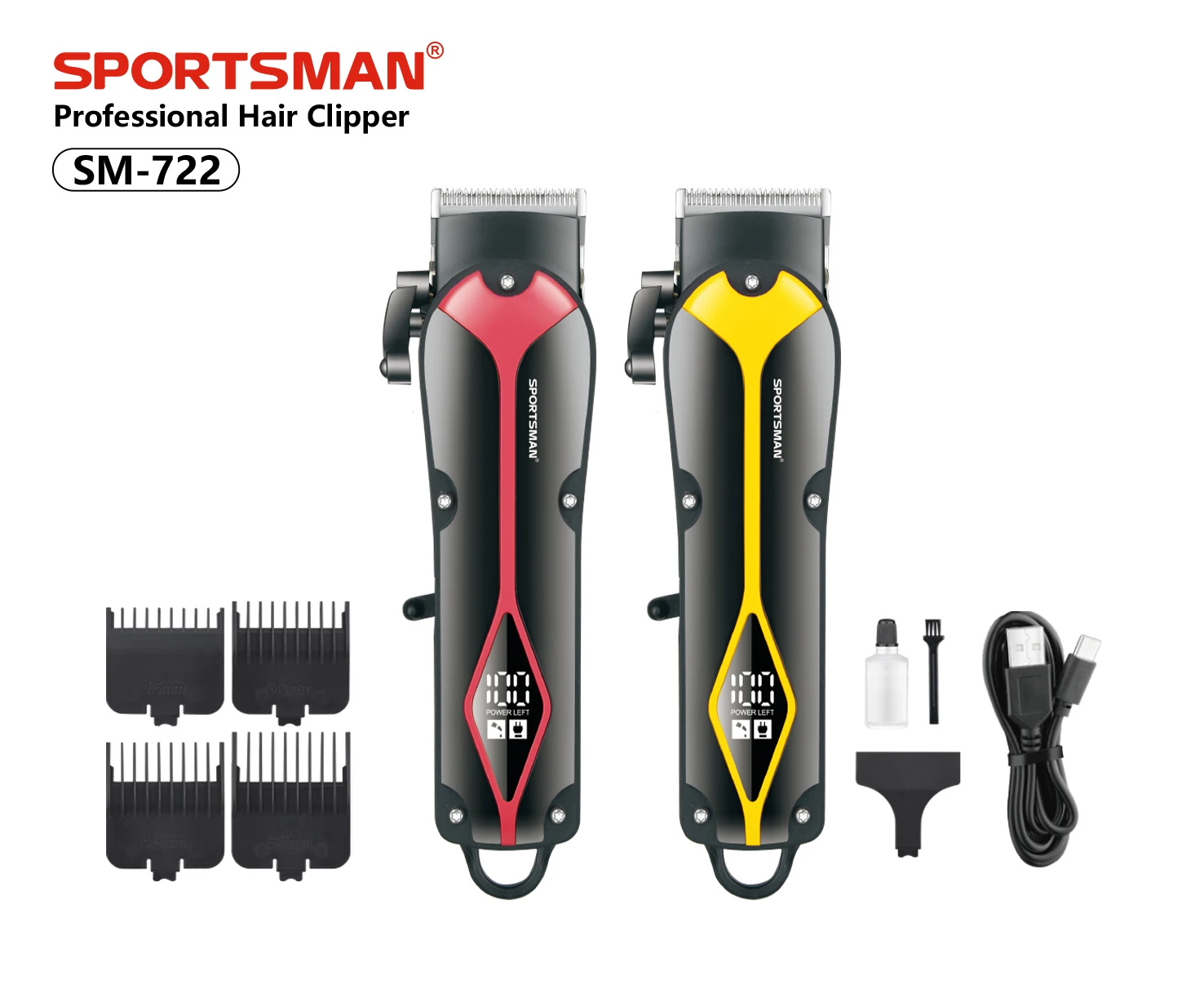 Lithium Ion Pro Cordless Hair Clippers for Men Women Children Rechargeable Stainless Steel Blade English for Home Haircutting