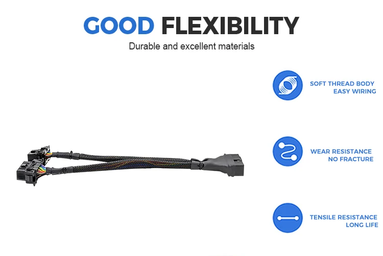 product 16pin right male to female y cable obd2 obd ii male y splitter diagnostic scanner fault code reader for obd2-5