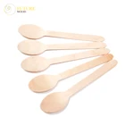 Spoon Ice Cream Disposable Wooden Spoon Cake Ice Cream Dessert Cheese Birch Spoon Wooden 160 Scoops Wooden Tableware