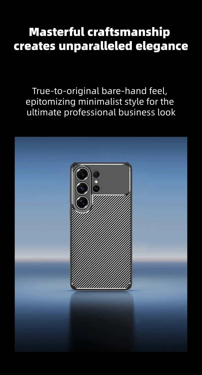 product laudtec premium tpu phone case with soft feel anti fingerprint carbon fiber texture shockproof phone case for samsung s26 ultra-4