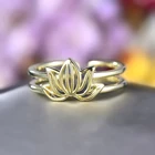 Silver Ring Silver Rings Silver 925 Custom 3D Free Design Lotus Flower Buddhist Symbol 925 Silver Ring