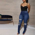 Jeans Women's Jeans Solid Pencil Trousers Women's Vintage Piled Jeans Mid Waist Skinny Denim Long Pants