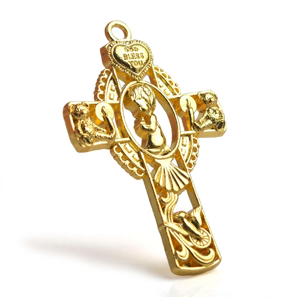 God Bless You Crosses 54x39mm Golden Silver Color Holy Spirit Religious  Cross Pendant - Buy High Quality Fashion Religious Catholicism Metal Cross  Pendant,Jewelry Rosary Necklace Bracelet Pendant,Factory Wholesale  Customization Necklace Pendant Product