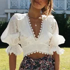 Women White New Arrival Women Short Sleeve Casual White Crop Summer Top Women Fashion Top Supplier China