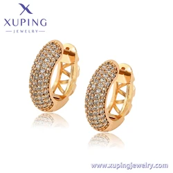 C000015680 Xuping 2021 Fashionable 18k american Style Gold Plated Hoop Earrings Women Jewelry