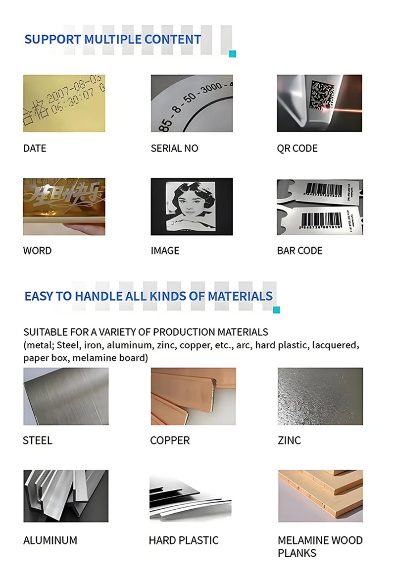 Portable Optical Handheld Fiber Laser Marking Machine New Mini Small Laser Marker for Metal Tyre Resin Supports DXF BMP AI