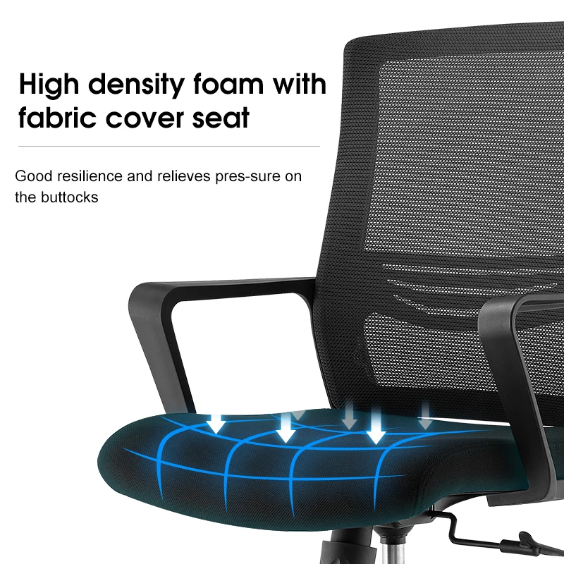 Modern Lift Computer Chair Mesh Fabric Mid Back Swivel Design Staff Office Chair For Sale Work China Wholesale Silla De Oficina