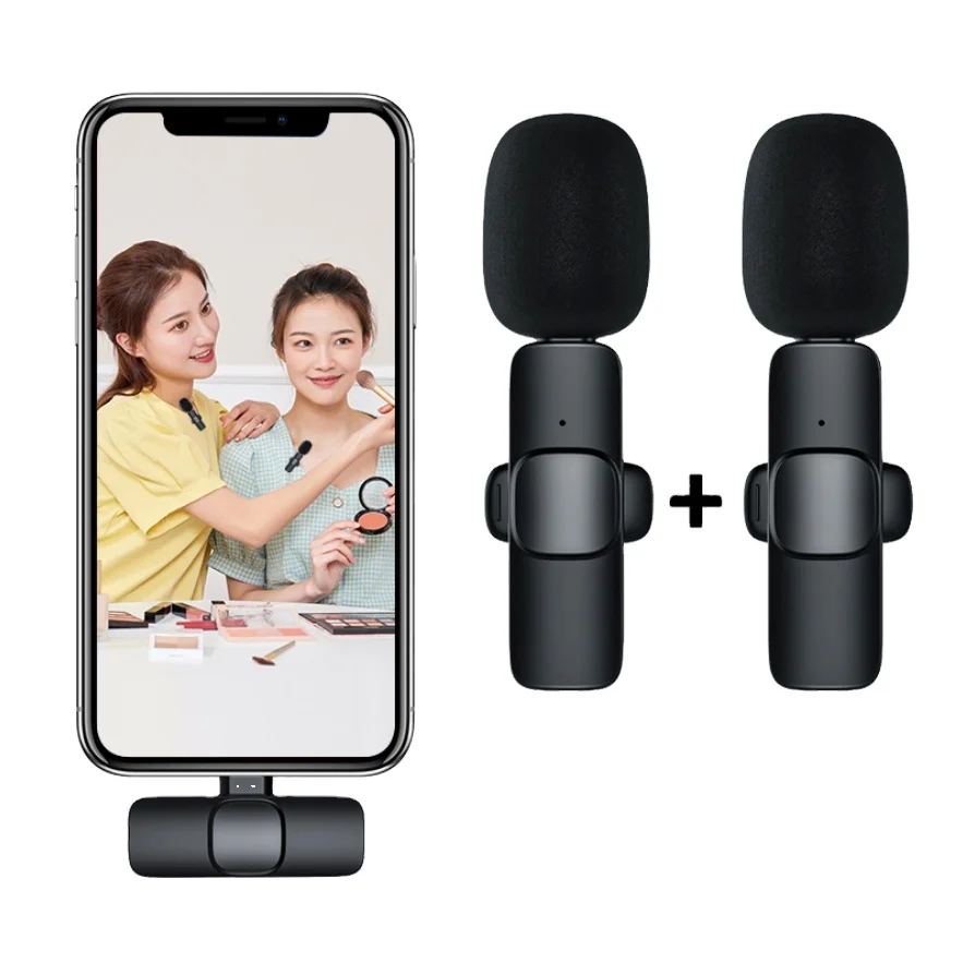 Hanbaili Microphone externe Lavalier Clip-on Mini Mic Lapel pour iPhone Enregistrement 