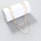 Pendants Necklace Light Luxury Simple Multi-layer Overlay Heart-shaped 14k Gold Pendants For Necklace