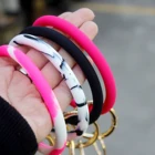 Ring Bracelets Wholesale Oversize O Ring Glitter Colors Key Ring Silicone Bangle Key Chain Bracelets
