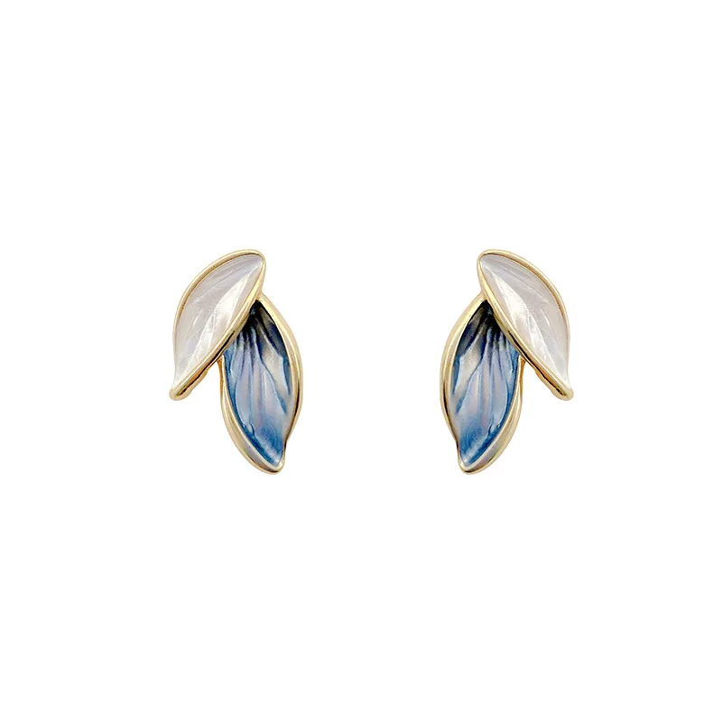 S925 sterling silver korean hot sale simple fashion exquisite leaf dangle earrings jewelry women luxury wholesale