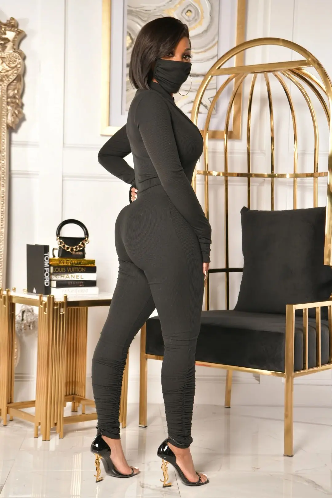 C119-1 amazon hot sell one piece jumpsuits long sleeve jumpsuit women's sports fitness yoga set fall 2021 women clothes