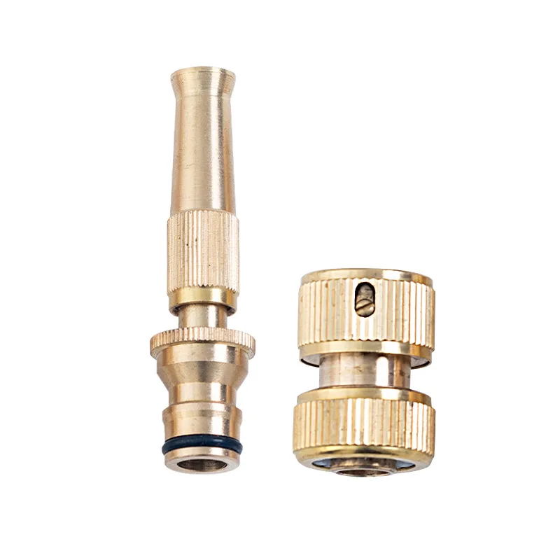 Adjustable Spray Patterns Heavy-Duty Brass Adjustable Hose Nozzle PLG Solid Brass Twist Nozzle+Jet Sweeper Nozzle 