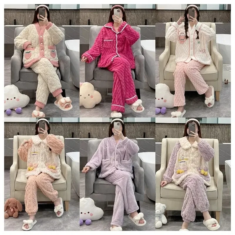 Chic Women's Fuzzy Pajama Sets 2 Piece Pjs Cozy Fleece Oversized Pullover Pants Sets Loungewear