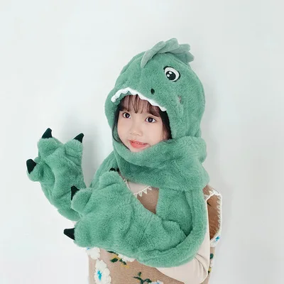 dinosaur hat scarf and gloves