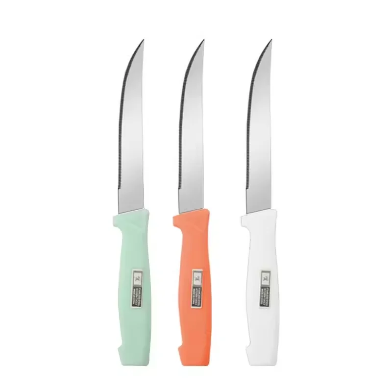 Wholesale 6 Pcs Serrated Steak Knife Set Stainless Steel Kitchen Tools with Plastic Handle