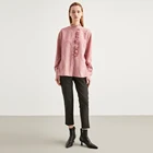 Botton Shirt Woman 713906 Long Sleeve Dress Ruffled Collar Women Dresses Spring Ruffled Botton Ladies' Blouses