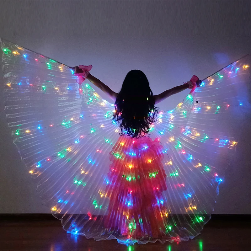 carnaval parfait pour la danse du ventre ailes de papillon lumineuses Crazyfly Cape LED pour danseurs pour enfants fête
