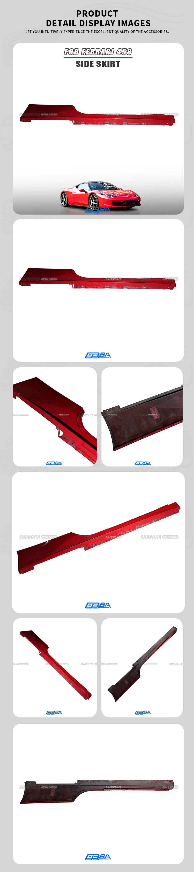 Left Or Right Rocker Panel Side Skirt For Ferrari 458 Italia 458 Speciale OEM 81361900 83243210 Plastic Material Other Body Part supplier