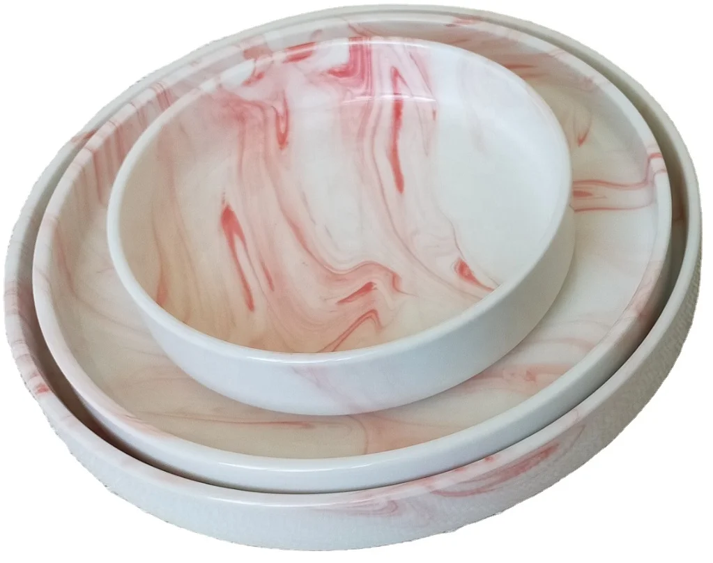 pink marble ceramic dinnerware plates