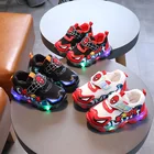 Wholesale New Design Kids Sport Shoes Comfortable Led Light Spiderman Sneaker Mesh Running Sport Shoes