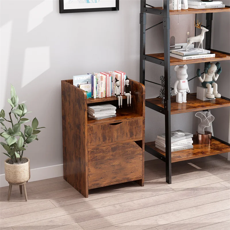 YQ FOREVER Vintage Style Beside Table Cabinet Nightstands Living Bedroom Furniture