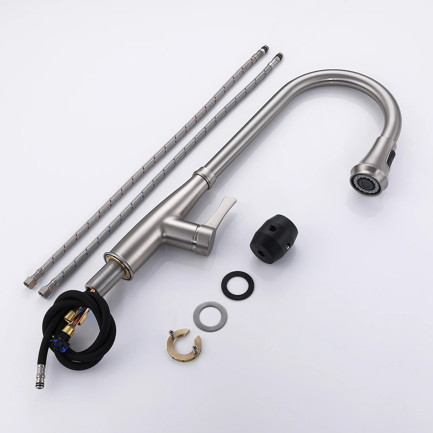 Kitchen faucet brushed nickel 360 degree rotation faucet