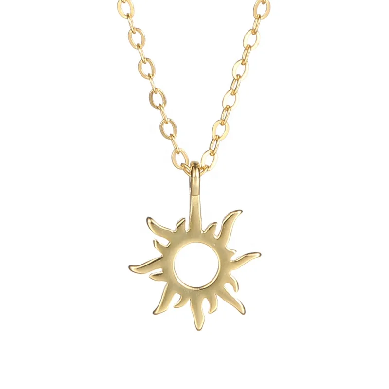 gold plated sun necklace