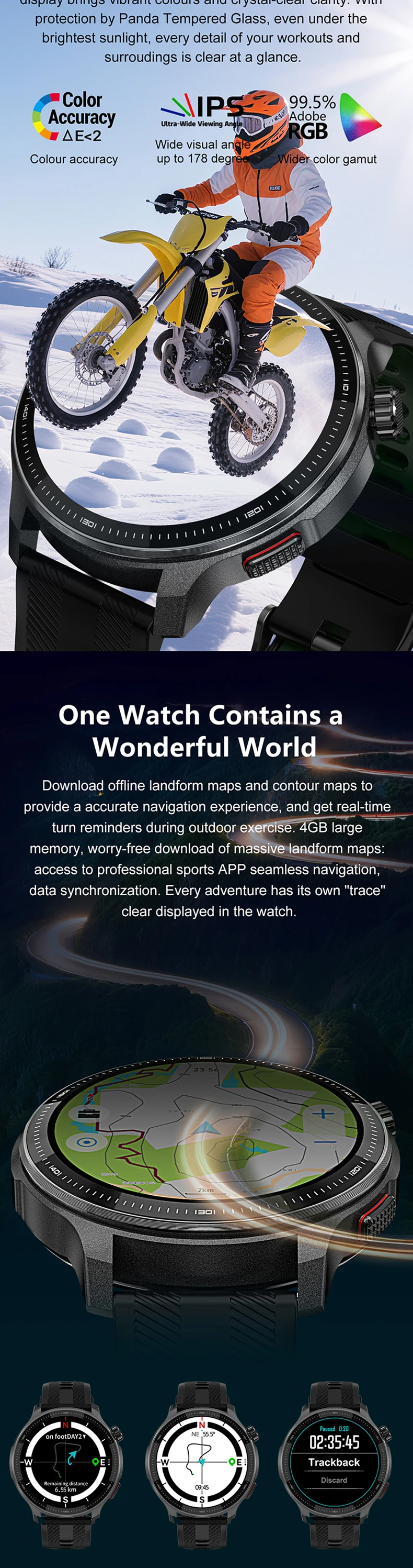 product 2026 men gps 3atm compass smart watch dtg6 with amoled offline map barometer altimeter sport smartwatch-3