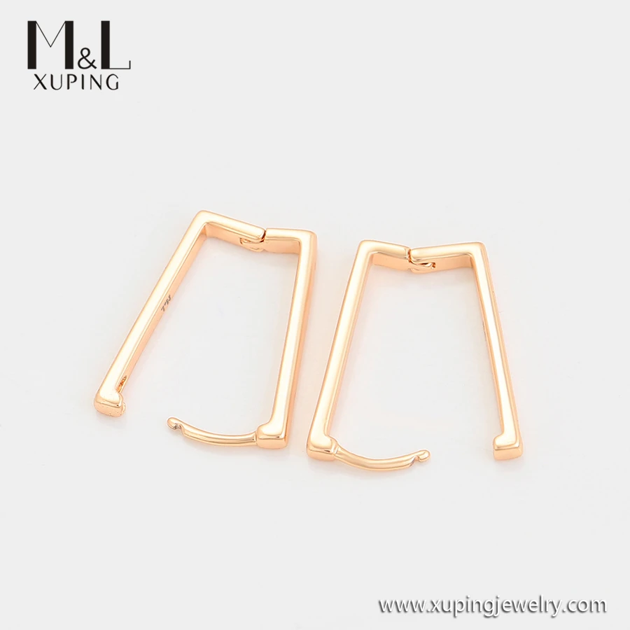 ML38229 XUPING ML Store Cheap price dollar jewelry mexican style 18K gold color Simple plain surface polishing Hoop earrings