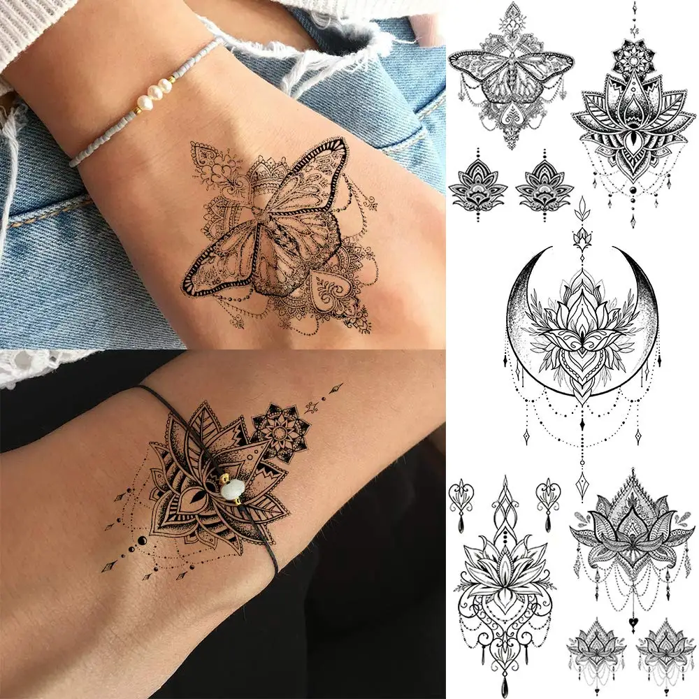 Temporary Fake Tattoo Lotus Flower Tattoo Sticker For Girls Arm Neck Chest  Breast - Buy Lotus Flower Tattoo Sticker,Fake Tattoo,Tattoo Sticker For  Girls Product on 