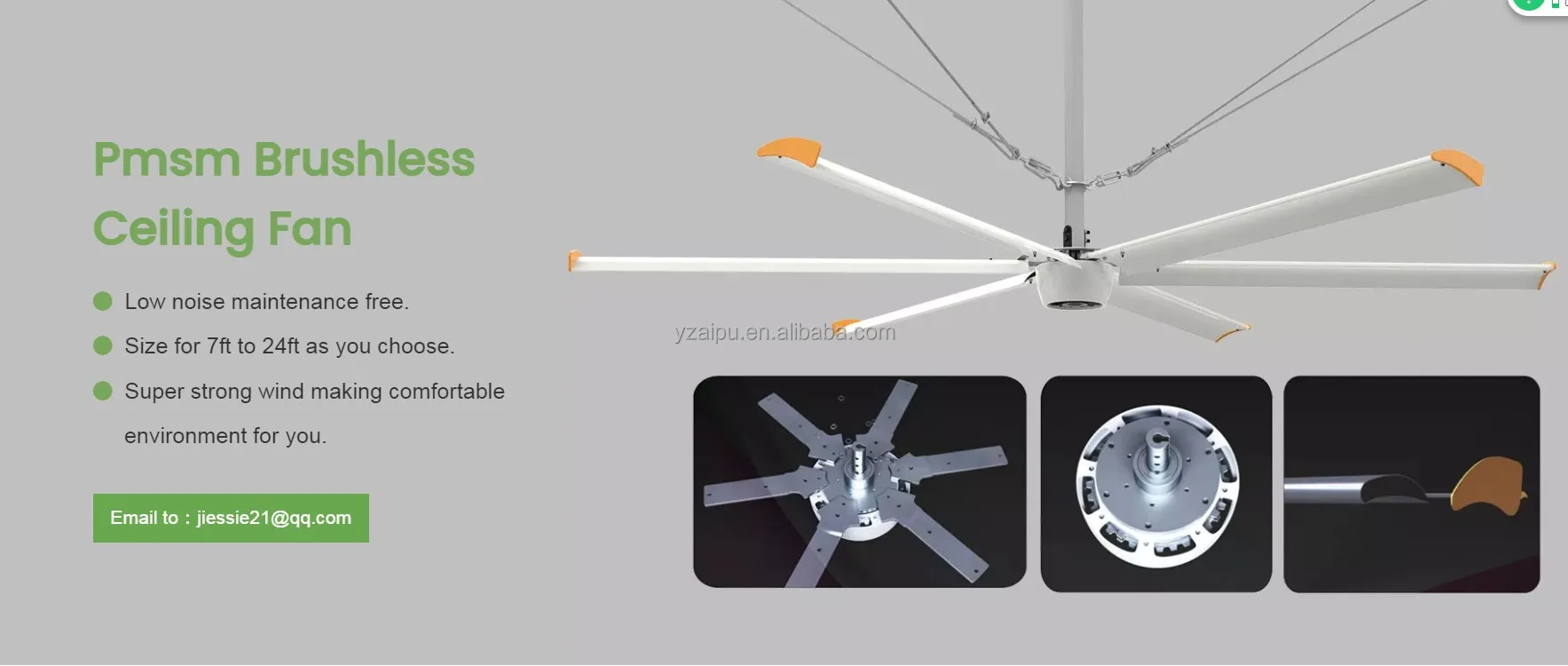 Hvls Fan, 220, 6ft, PMSM, Ceiling - detail 2