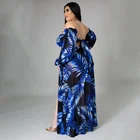 Long 2021 Summer Long Sleeve Print Casual Sexy Women Clothing Short 3 Piece Plus Size Sets