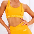 Vest Sports Activewear Free Custom Logo Yellow Yoga Set High Vest Sports Leggings Set Workout Women Plus Size Activewear