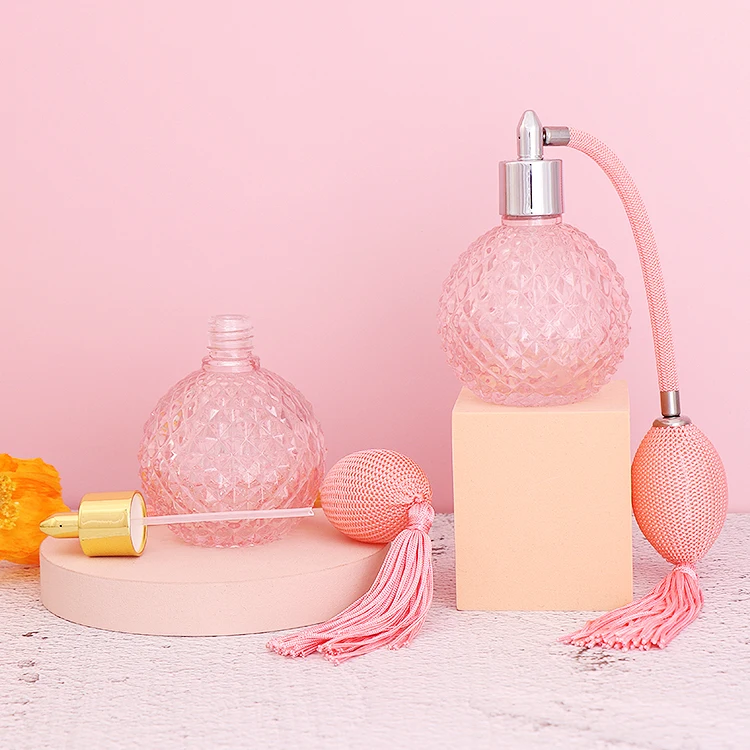 pink perfume with tassel