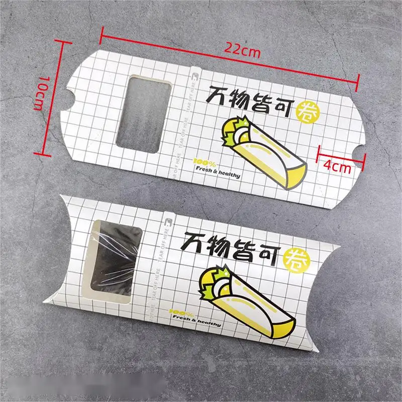 Vlastní logo Tištěné Arabština Halal Restaurace Gril Zabalení Tarna Shawarma Přihrádka Box Kebab Polštář Box Papírové balení