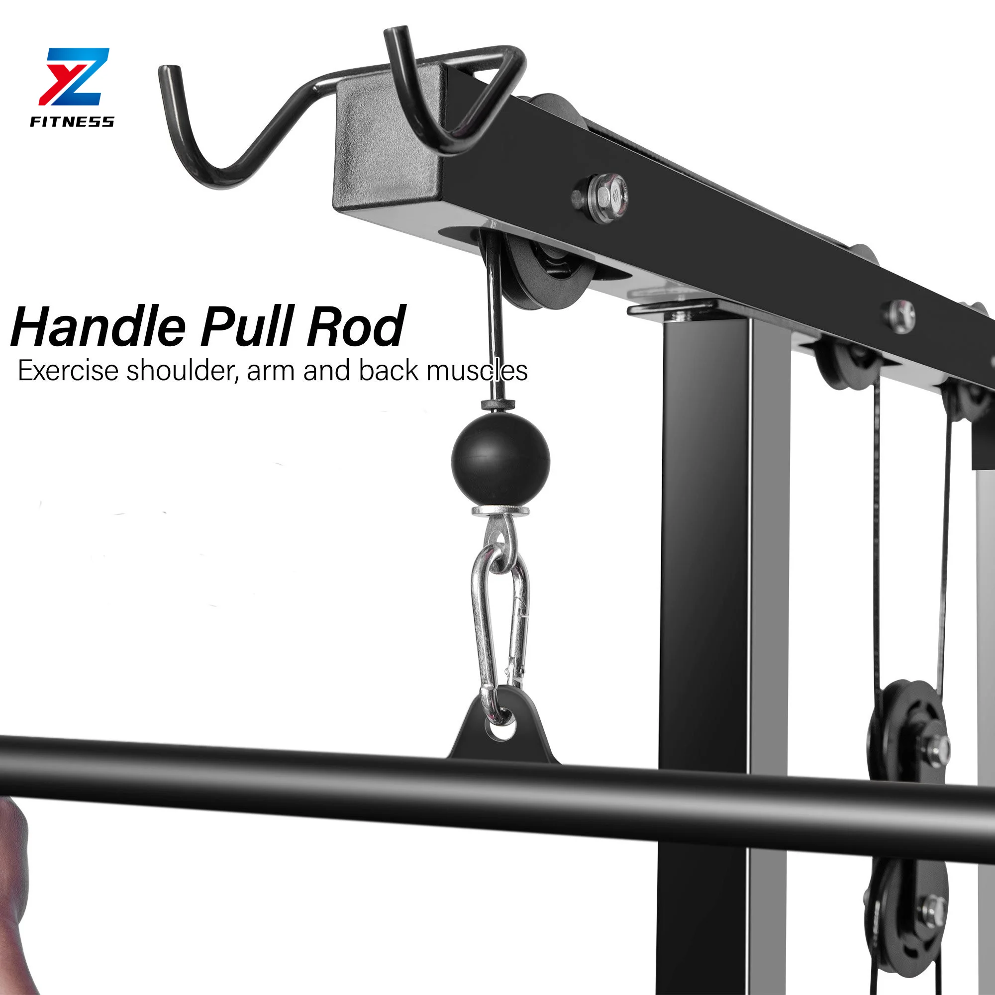 zyfitness lat拉下机,带座椅和靠背垫和低排电缆机