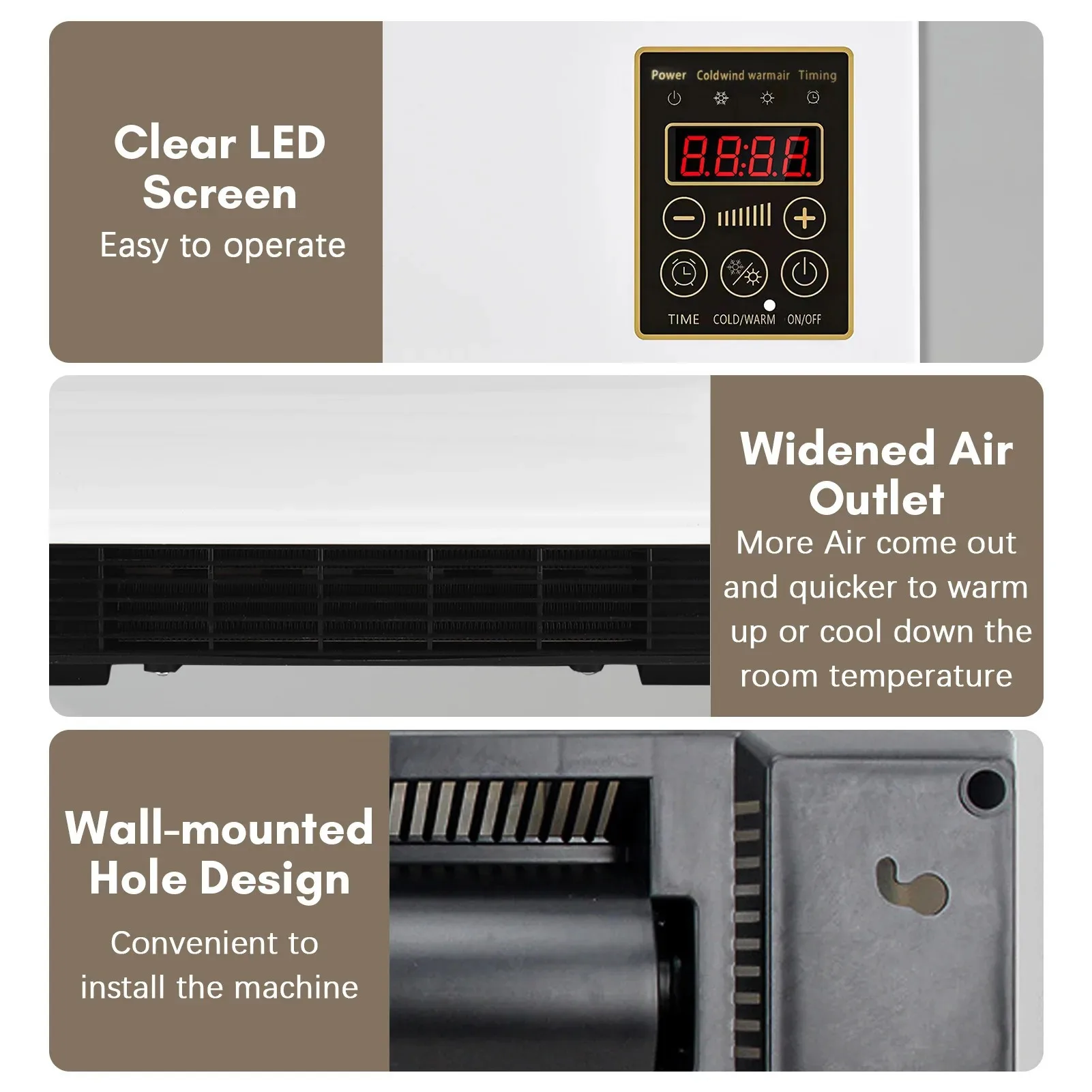 Dual Function Air Conditioner, Wall, 2000W-3000W, Plastic - detail 14