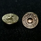 Garment Custom Logo Clothing Embossed Vintage Brass Silver Denim Jeans Buttons And Rivets For Garment