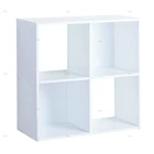 Bookcase Modern White Wood Cube Bookcase Shelf 4 Storage Shelves Cube Storage Shelf
