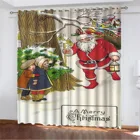 Christmas Series 3D Digital Printing Shading Curtain Living Room Bedroom Shading Curtain