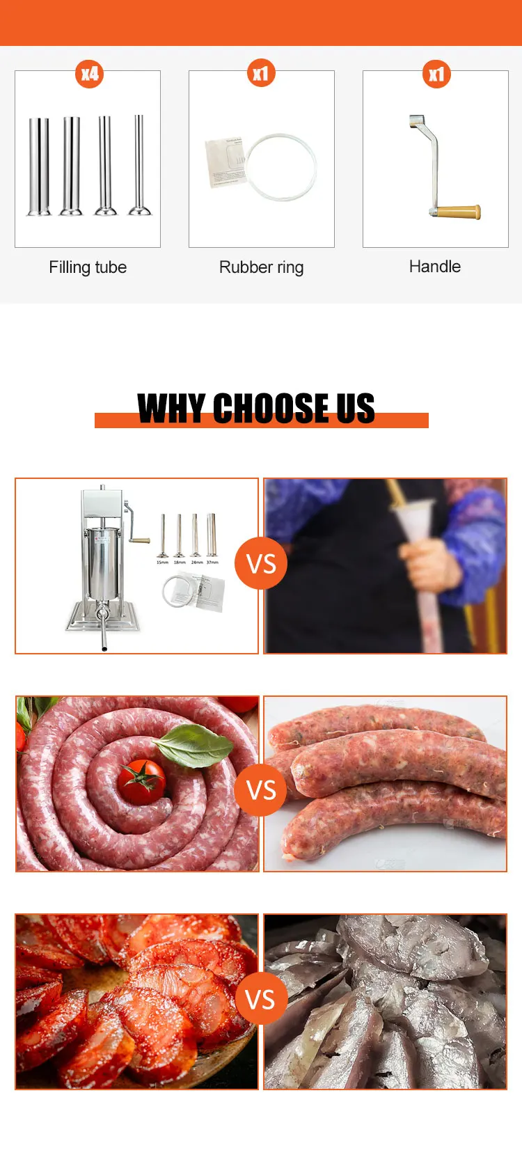 product 10l manual stainless steel vacuum sausage filling machine new factory direct sale for home restaurant use sausage stuffer-6