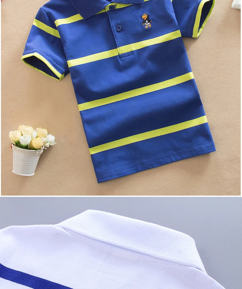 Child Polo Cotton Toddler Polos T Shirt Short Sleeve School Boy Kids Polo Shirts Wholesale