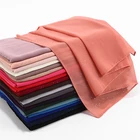 Scarf Sequins Wholesale Cheapest Price Square Cotton Head Scarf Stand Soft Chiffon Sequins Hijab Scarf