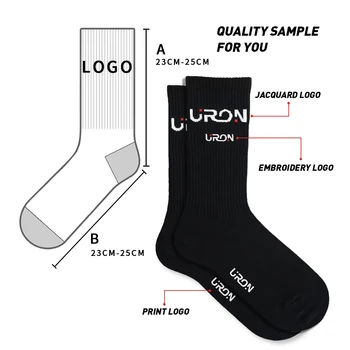 Uron 2021 high quality Custom Socks factory customize crew socks calcetines custom socks