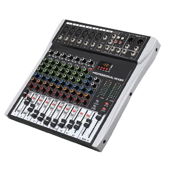 8 Channel Power Mixer Amplifier Professional Audio Private Family Performance KTV Sound Mixing Console Audio Mixer
